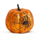 Decor Dovleac de Halloween - Sclipici Portocaliu - Panza de Paianjen - 15 cm