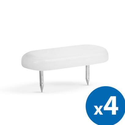 Picior Alunecare pentru Mobilier - Cuie, Alb - 43 x 18 mm - 4 buc / pachet