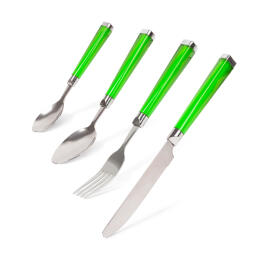 Set Tacamuri cu Maner din Plastic (4 buc.) - Verde