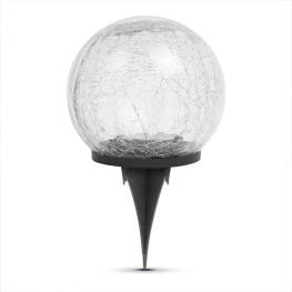 Lampa Solara cu Tarus - Sfera din Sticla - 15 cm - 20 LED Alb Cald