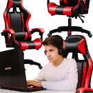 Scaun Gamer cu Perne - Negru-Rosu