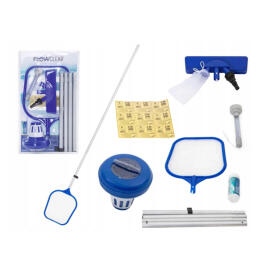 Set de Curatare Piscina (Tija cu plasa, cap de curatare, termometru, tester de pH, dozator)